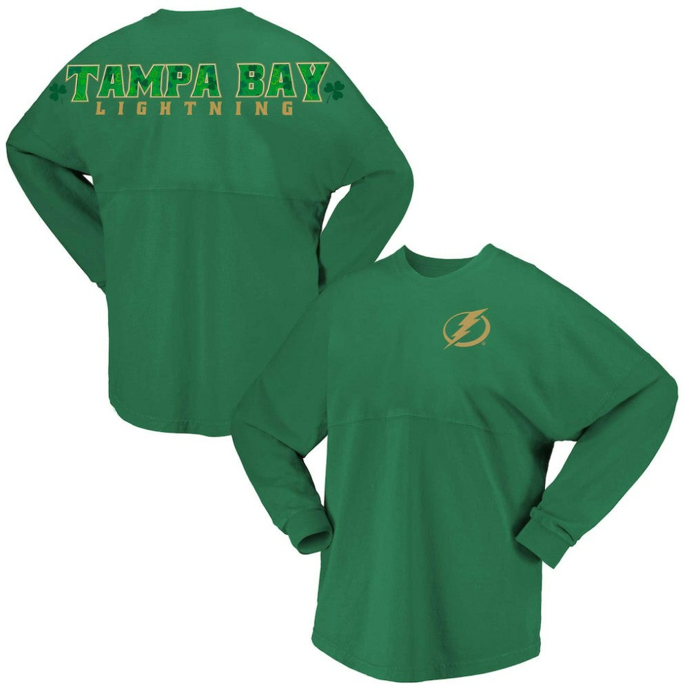 Tampa Bay Lightning Fanatics Women's St. Patrick's Day Spirit Jersey T-Shirt Discount