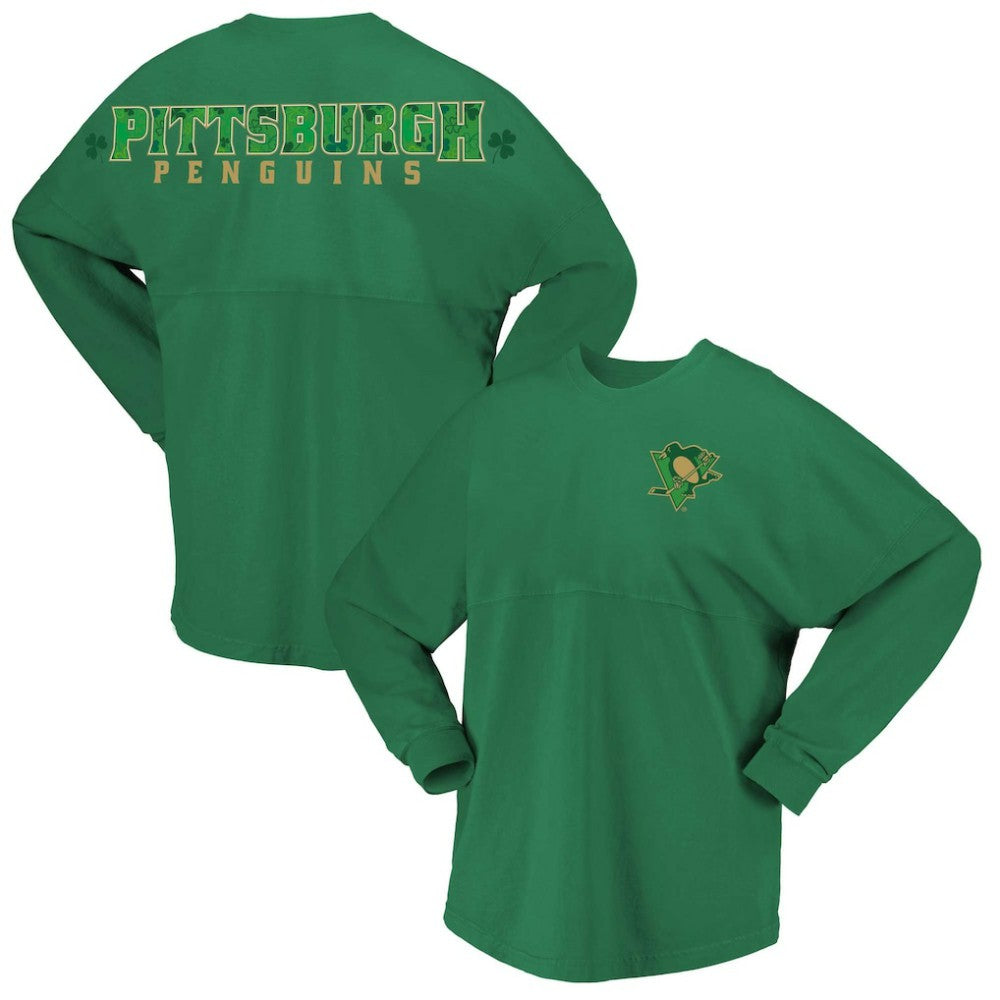 Pittsburgh Penguins Fanatics Women's St. Patrick's Day Spirit Jersey T-Shirt For Sale