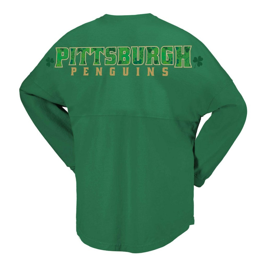 Pittsburgh Penguins Fanatics Women's St. Patrick's Day Spirit Jersey T-Shirt For Sale
