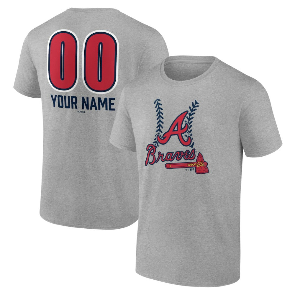 Atlanta Braves Personalized Name & Number Fastball T-Shirt | MLB New