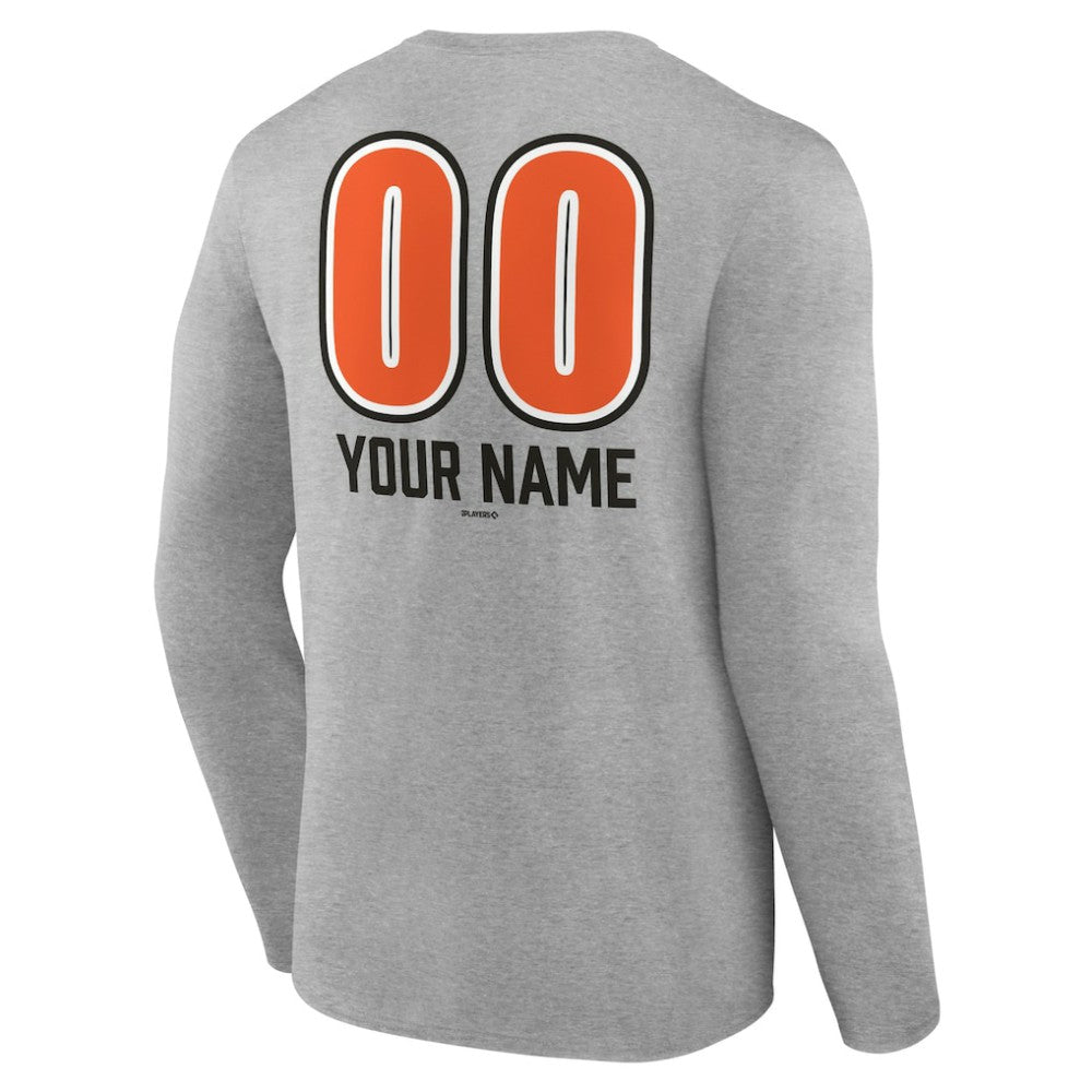 Baltimore Orioles Personalized Name & Number Fastball Long Sleeve T-Shirt | MLB On Sale