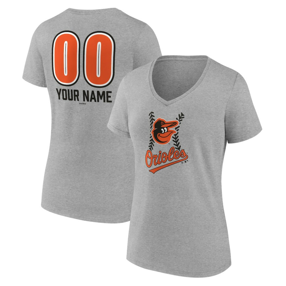 Baltimore Orioles Women's Personalized Name & Number Fastball V-Neck T-Shirt | MLB Sale