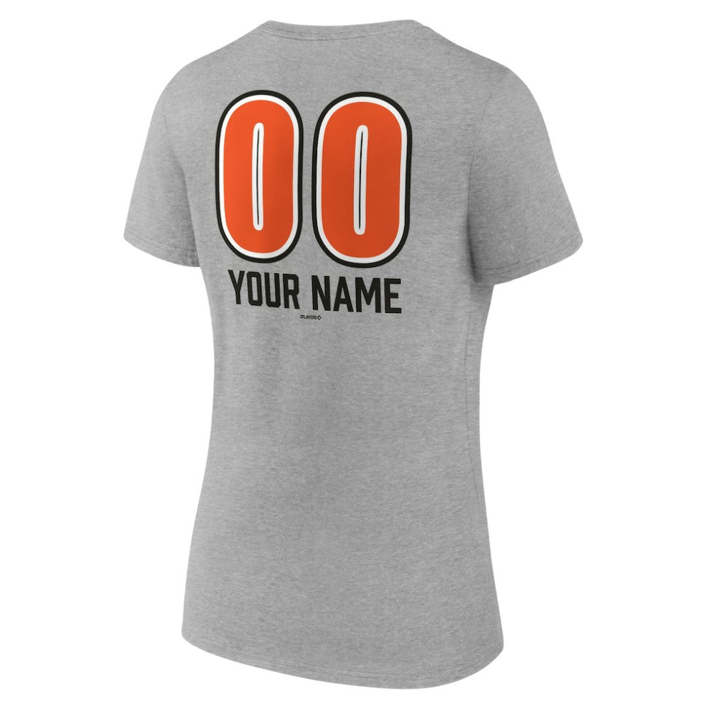 Baltimore Orioles Women's Personalized Name & Number Fastball V-Neck T-Shirt | MLB Sale