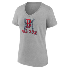 Boston Red Sox Women's Personalized Name & Number Fastball V-Neck T-Shirt | MLB Discount