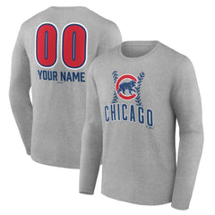 Chicago Cubs Personalized Name & Number Fastball Long Sleeve T-Shirt | MLB US