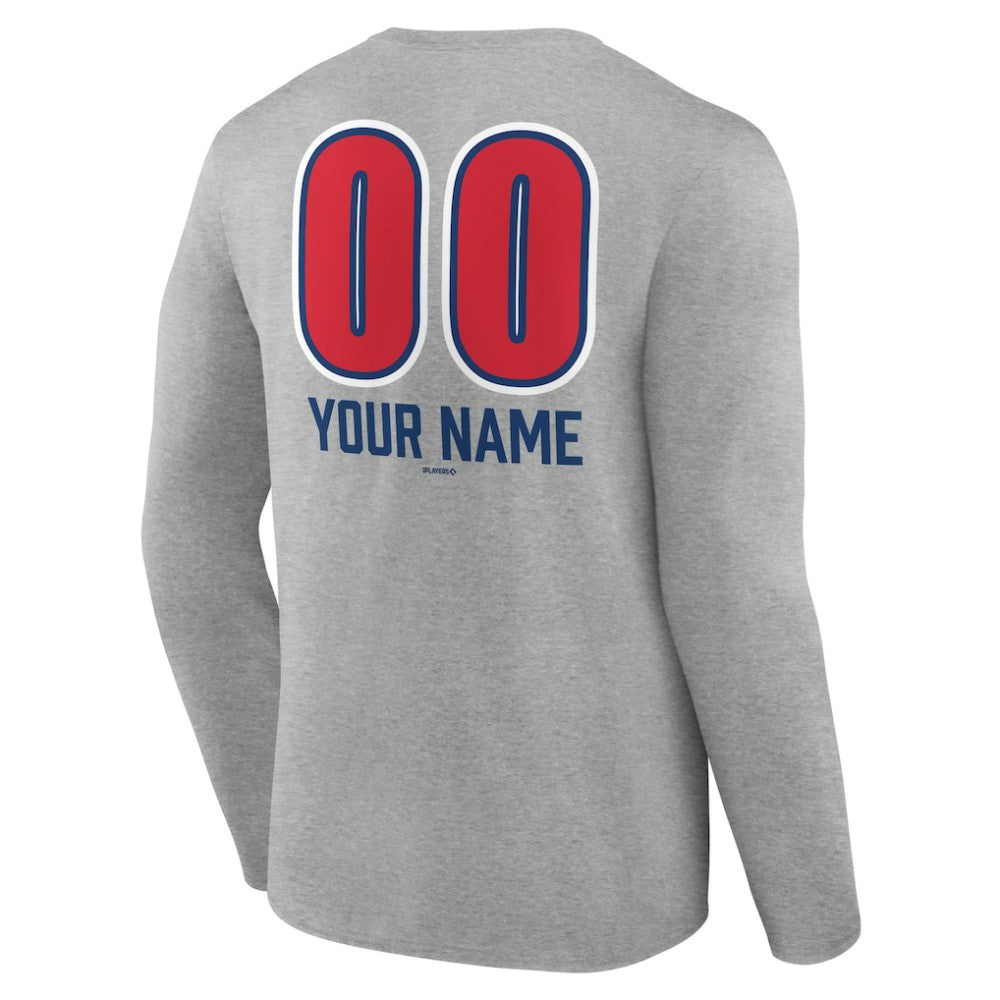 Chicago Cubs Personalized Name & Number Fastball Long Sleeve T-Shirt | MLB US
