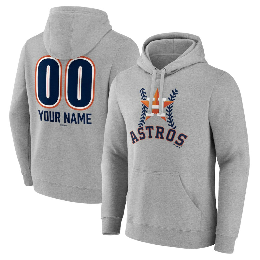 Houston Astros Personalized Name & Number Fastball Pullover Hoodie | MLB New