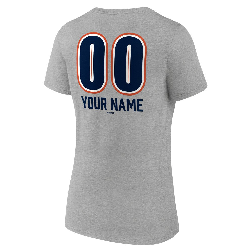Houston Astros Women's Personalized Name & Number Fastball V-Neck T-Shirt | MLB Shop