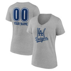 Los Angeles Dodgers Women's Personalized Name & Number Fastball V-Neck T-Shirt | MLB Shop