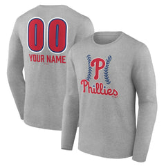 Philadelphia Phillies Personalized Name & Number Fastball Long Sleeve T-Shirt | MLB New