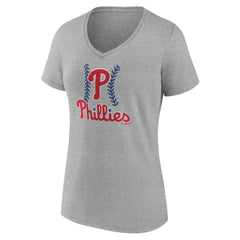 Philadelphia Phillies Women's Personalized Name & Number Fastball V-Neck T-Shirt | MLB For sale