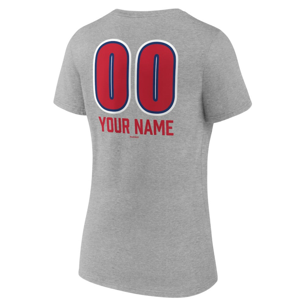 Philadelphia Phillies Women's Personalized Name & Number Fastball V-Neck T-Shirt | MLB For sale