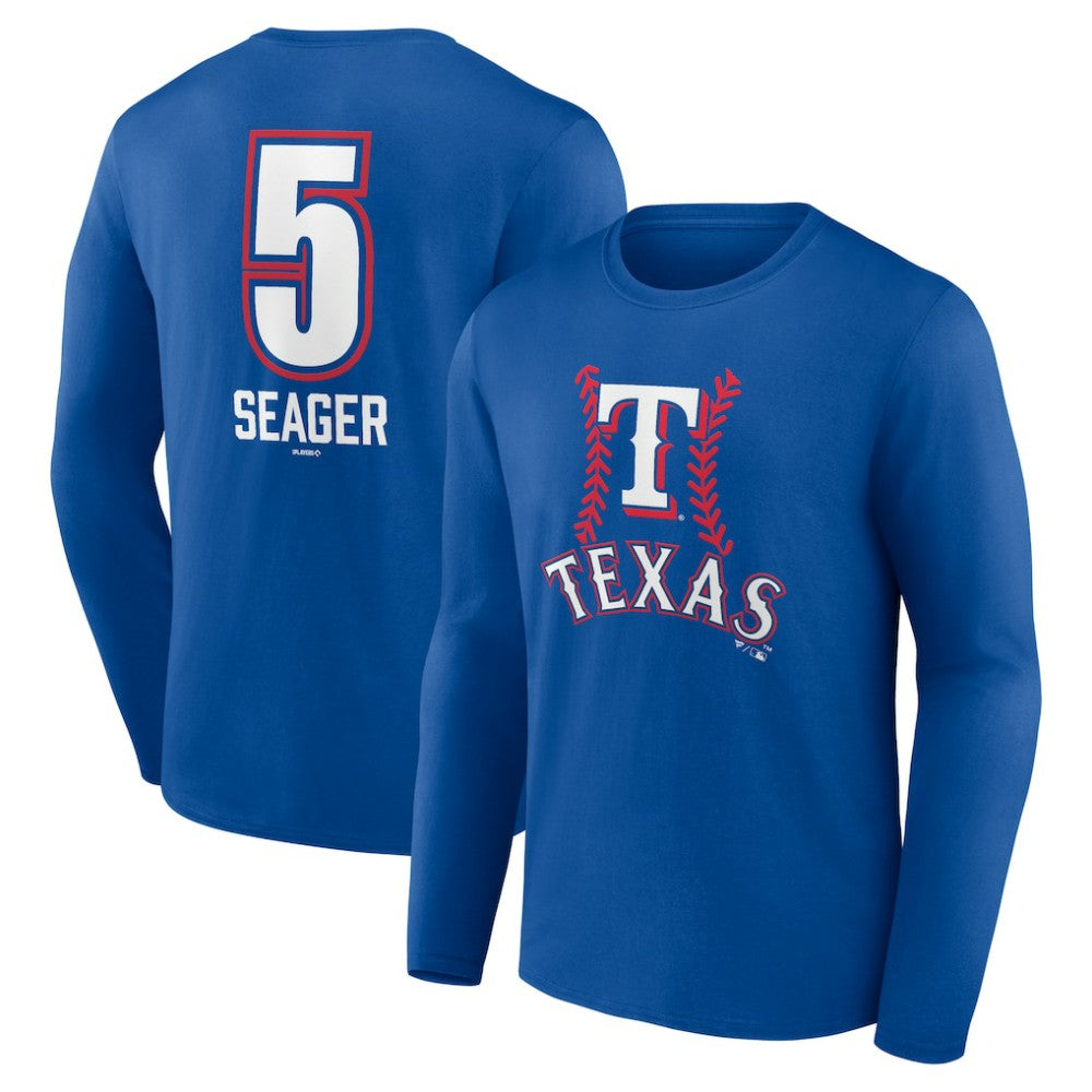 Corey Seager Texas Rangers Fastball Player Name & Number Long Sleeve T-Shirt | MLB Outlet
