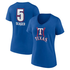 Corey Seager Texas Rangers Women's Fastball Player Name & Number V-Neck T-Shirt | MLB On Sale