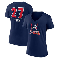 Austin Riley Atlanta Braves Women's Fastball Player Name & Number V-Neck T-Shirt | MLB Online