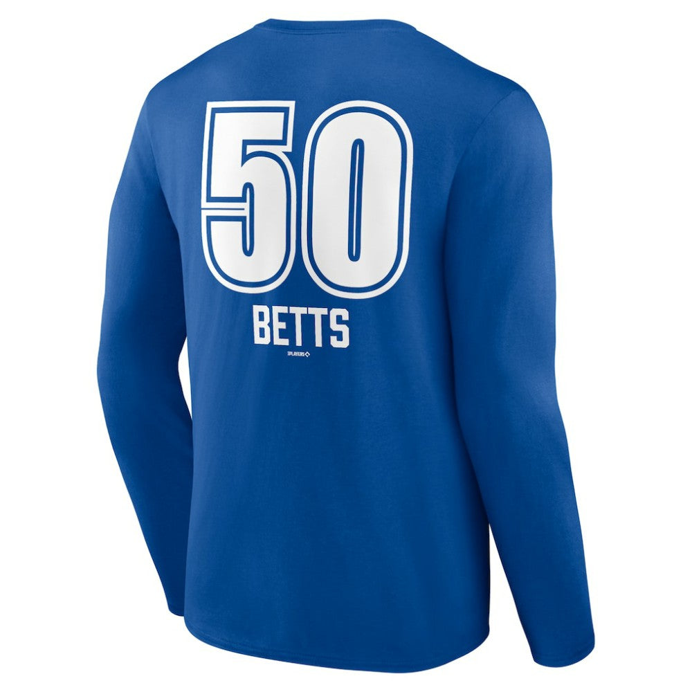 Mookie Betts Los Angeles Dodgers Fastball Player Name & Number Long Sleeve T-Shirt | MLB On Sale