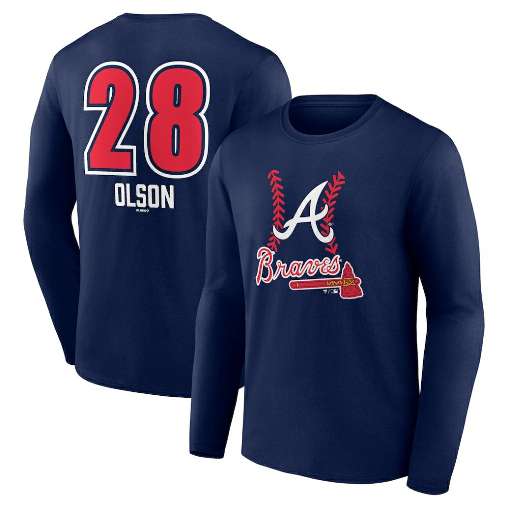 Matt Olson Atlanta Braves Fastball Player Name & Number Long Sleeve T-Shirt | MLB Sale