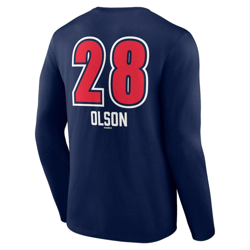 Matt Olson Atlanta Braves Fastball Player Name & Number Long Sleeve T-Shirt | MLB Sale