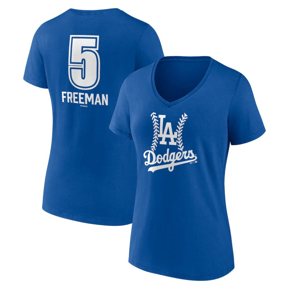 Freddie Freeman Los Angeles Dodgers Women's Fastball Player Name & Number V-Neck T-Shirt | MLB Online