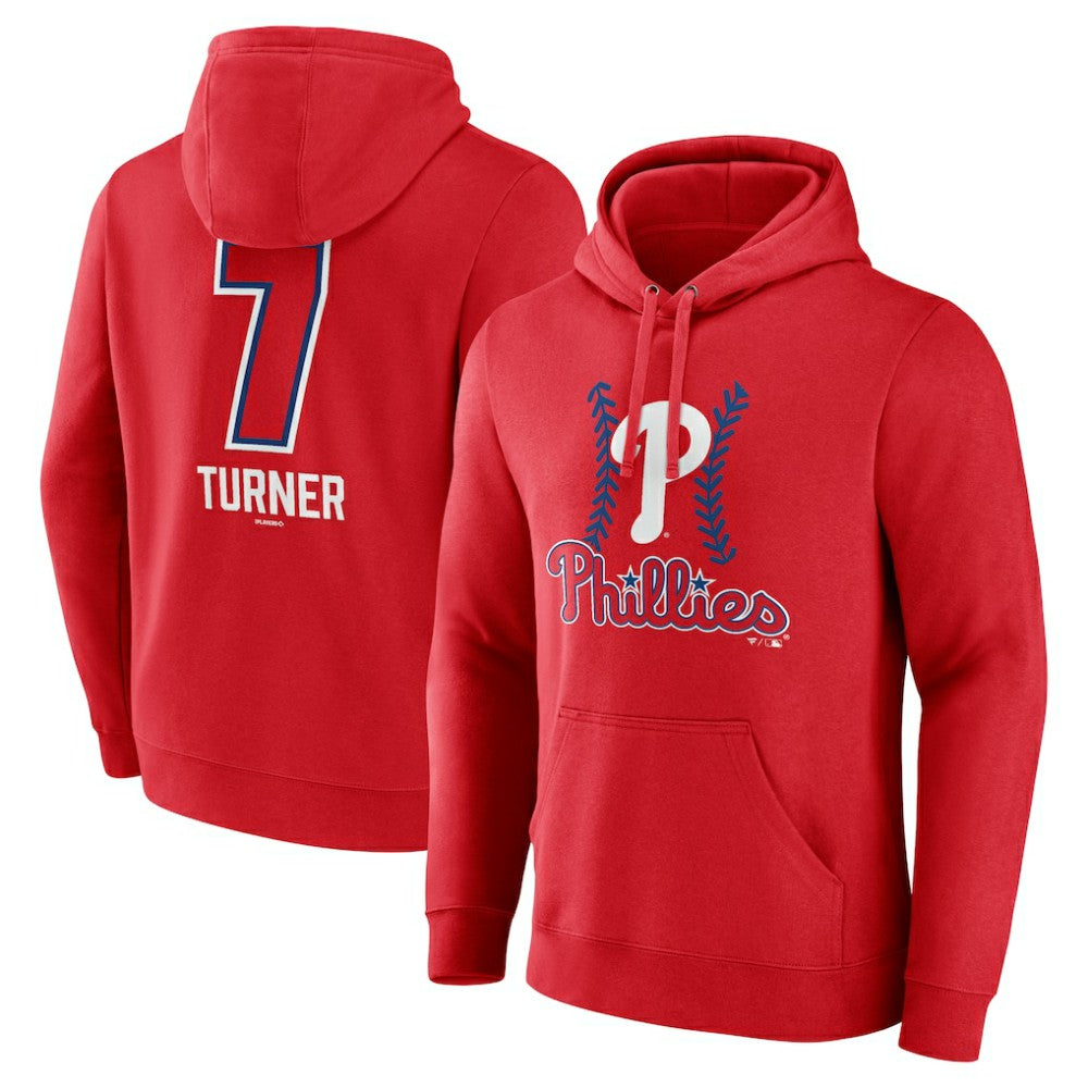 Trea Turner Philadelphia Phillies Fastball Player Name & Number Pullover Hoodie | MLB Outlet