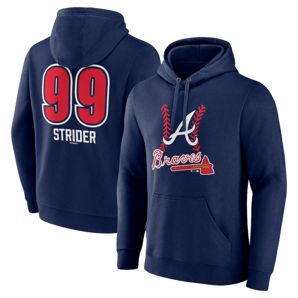 Spencer Strider Atlanta Braves Fastball Player Name & Number Pullover Hoodie | MLB For sale