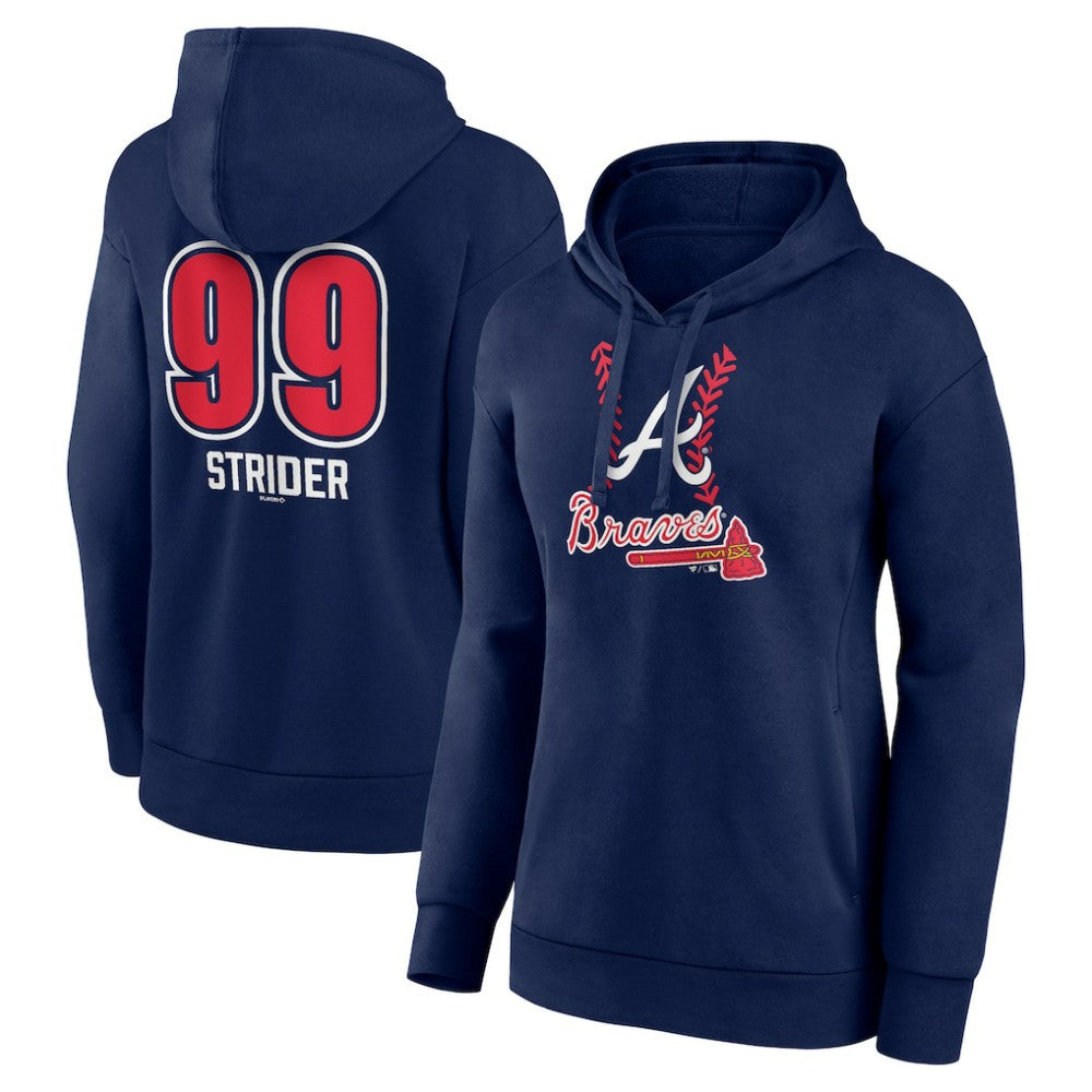Spencer Strider Atlanta Braves Women's Fastball Player Name & Number Pullover Hoodie | MLB Online