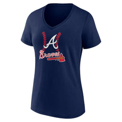 Spencer Strider Atlanta Braves Women's Fastball Player Name & Number V-Neck T-Shirt | MLB US