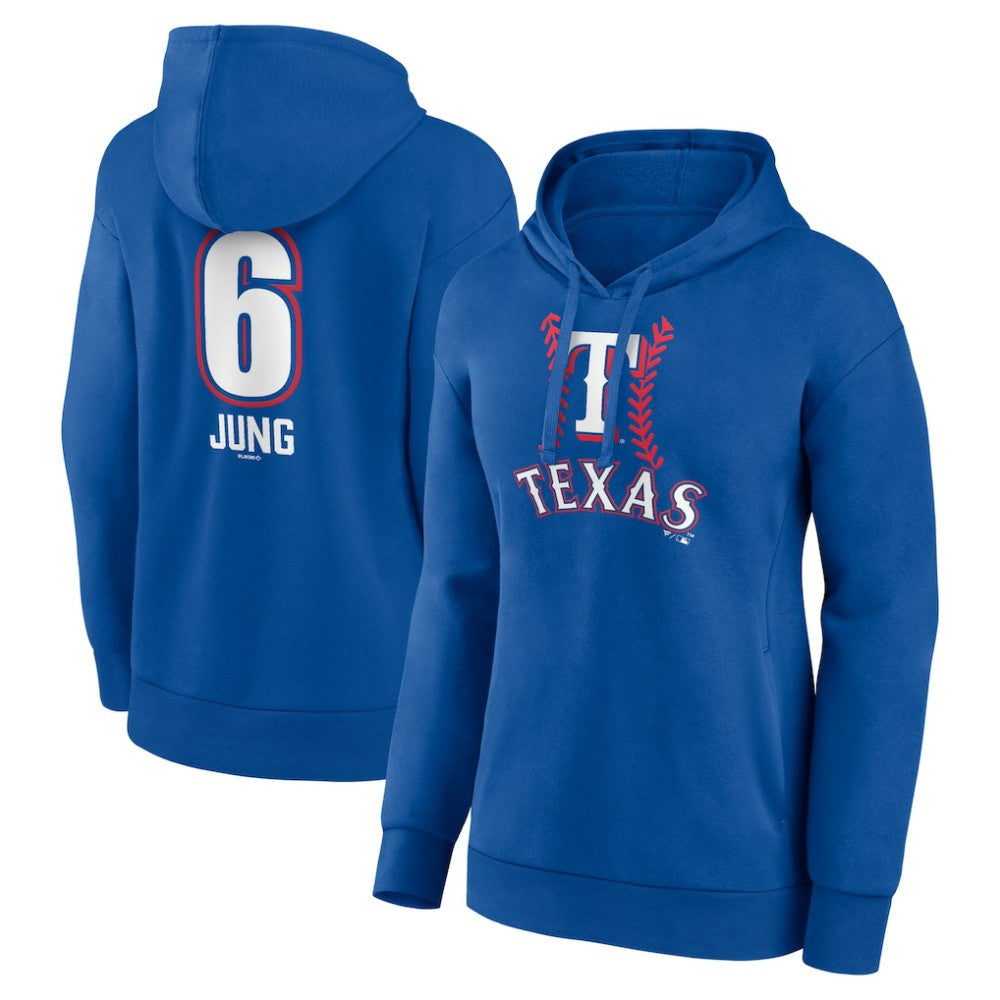 Josh Jung Texas Rangers Women's Fastball Player Name & Number Pullover Hoodie | MLB New