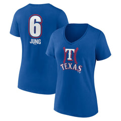 Josh Jung Texas Rangers Women's Fastball Player Name & Number V-Neck T-Shirt | MLB On Sale