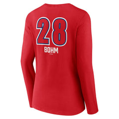 Alec Bohm Philadelphia Phillies Women's Fastball Player Name & Number Long Sleeve V-Neck T-Shirt | MLB On Sale