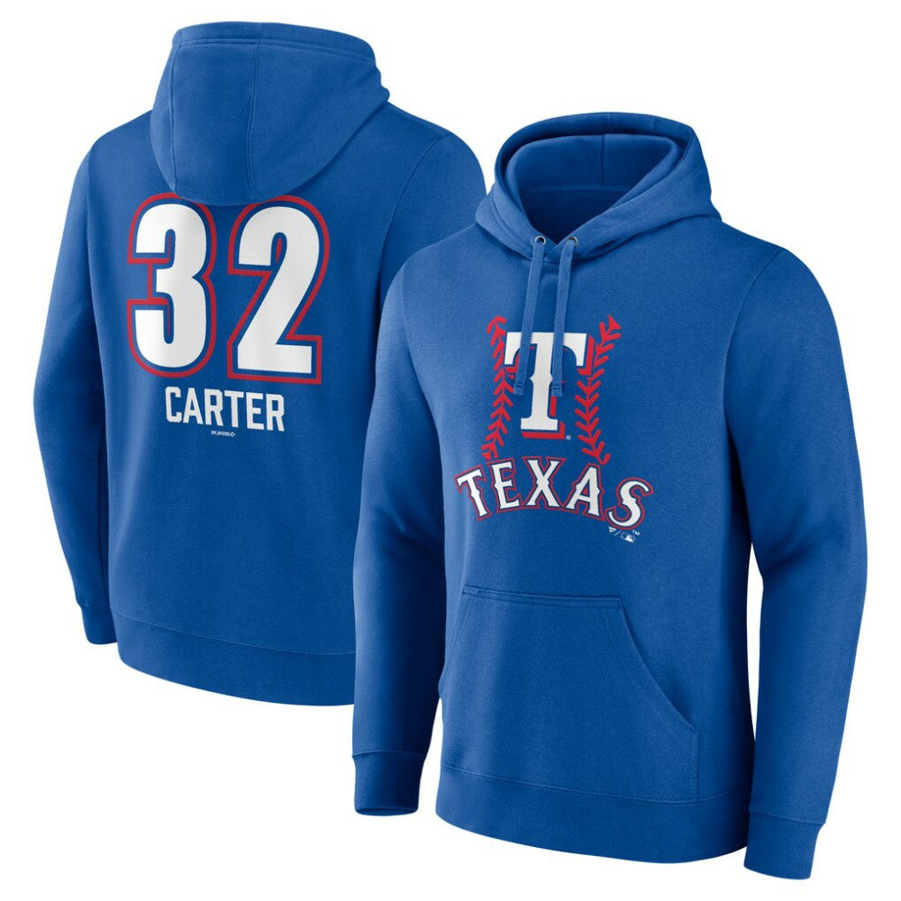 Evan Carter Texas Rangers Fastball Player Name & Number Pullover Hoodie | MLB Shop