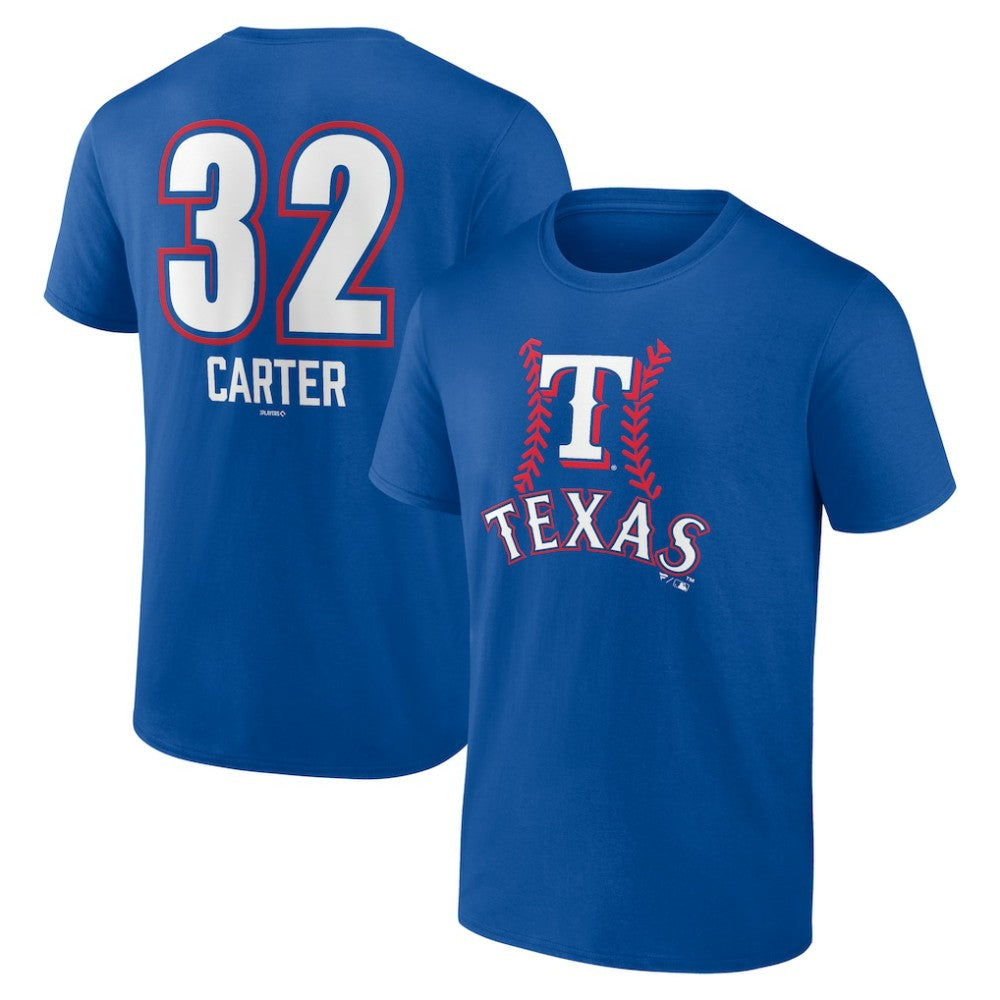 Evan Carter Texas Rangers Fastball Player Name & Number T-Shirt | MLB Discount