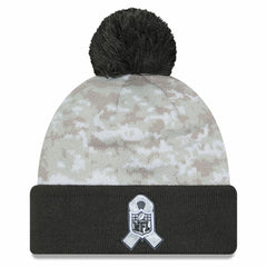 Las Vegas Raiders New Era 2024 Salute To Service Digital Camo Cuffed Knit Hat with Pom