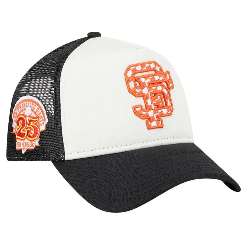 San Francisco Giants New Era Checkered Flag A-Frame Trucker 9FORTY Adjustable Hat | MLB Discount
