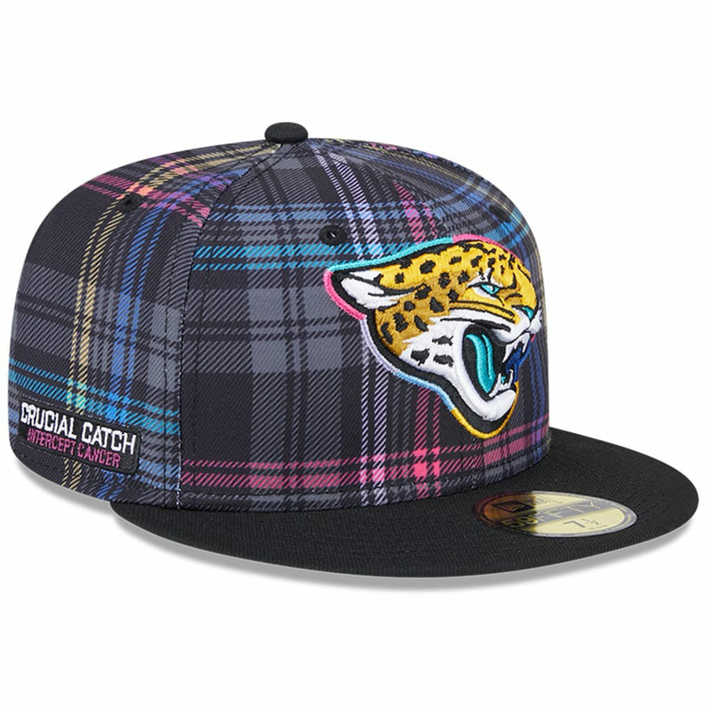 Jacksonville Jaguars New Era 2024 NFL Crucial Catch Plaid 59FIFTY Fitted Hat