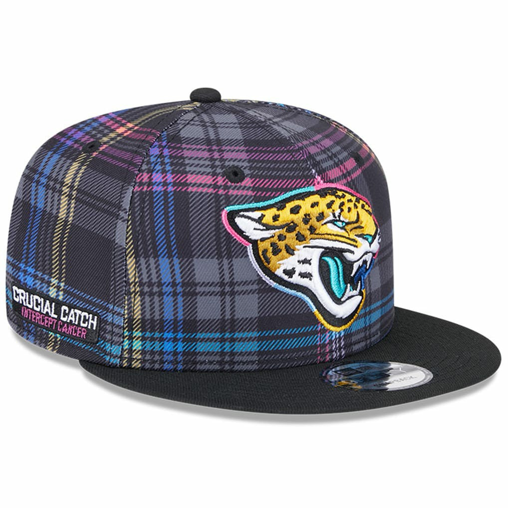 Jacksonville Jaguars New Era 2024 NFL Crucial Catch Plaid 9FIFTY Snapback Hat