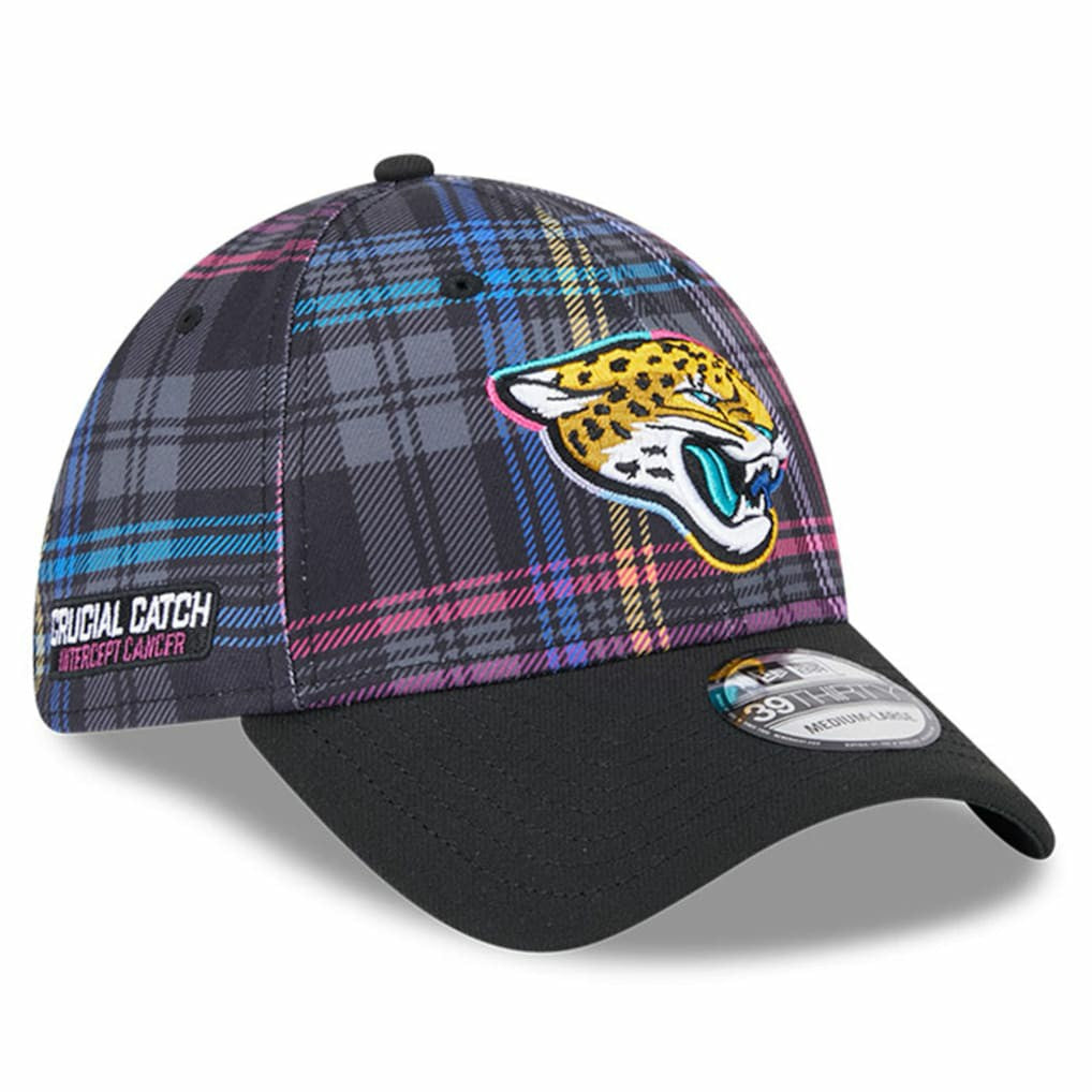 Jacksonville Jaguars New Era 2024 NFL Crucial Catch Plaid 39THIRTY Flex Hat