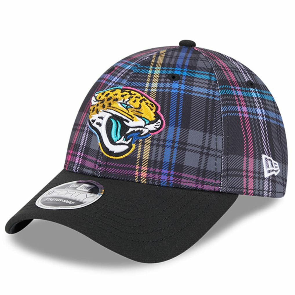 Jacksonville Jaguars New Era 2024 NFL Crucial Catch Plaid 9FORTY Adjustable Hat