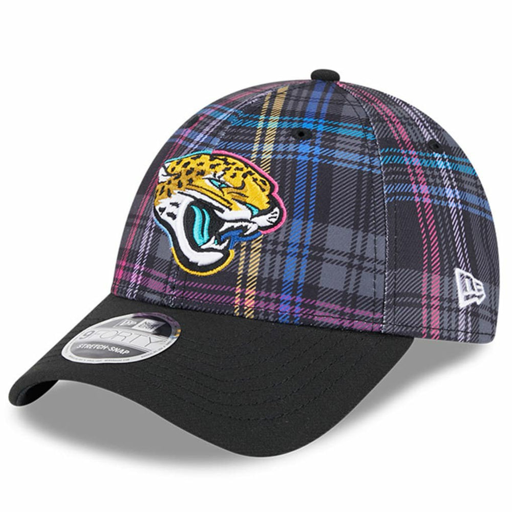 Jacksonville Jaguars New Era 2024 NFL Crucial Catch Plaid 9FORTY Adjustable Hat