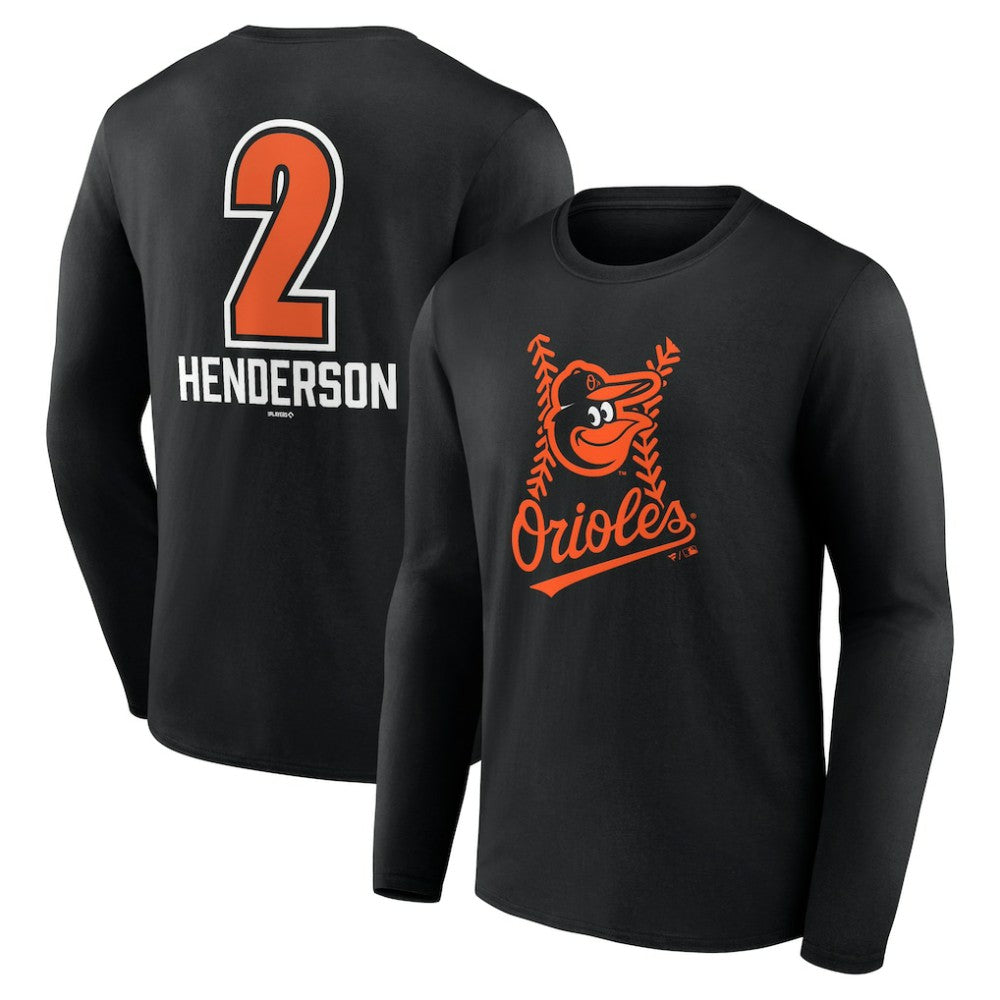 Gunnar Henderson Baltimore Orioles Fastball Player Name & Number Long Sleeve T-Shirt | MLB Near me