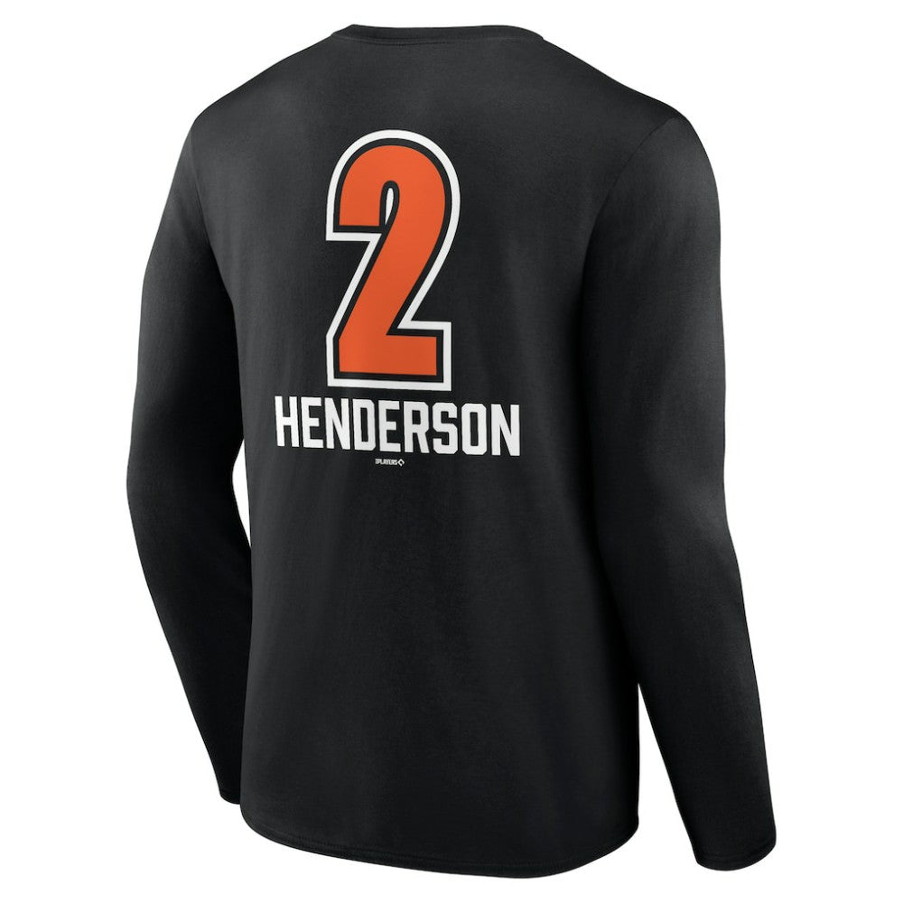 Gunnar Henderson Baltimore Orioles Fastball Player Name & Number Long Sleeve T-Shirt | MLB Near me