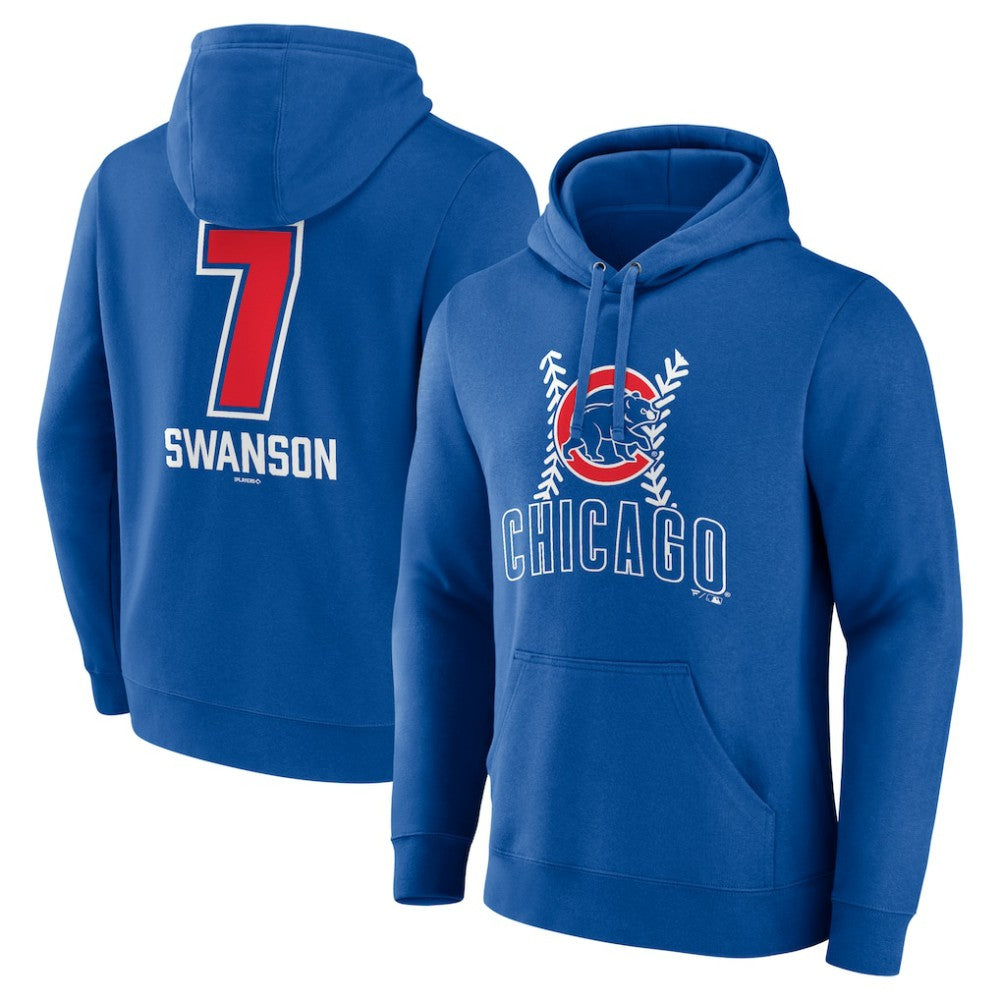 Dansby Swanson Chicago Cubs Fastball Player Name & Number Pullover Hoodie | MLB Outlet