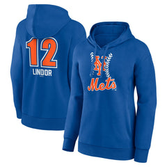 Francisco Lindor New York Mets Women's Fastball Player Name & Number Pullover Hoodie | MLB Discount