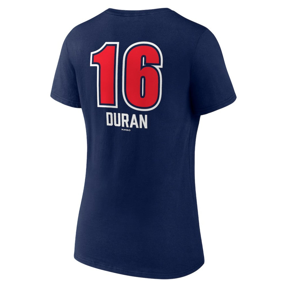 Jarren Duran Boston Red Sox Women's Fastball Player Name & Number V-Neck T-Shirt | MLB Sale