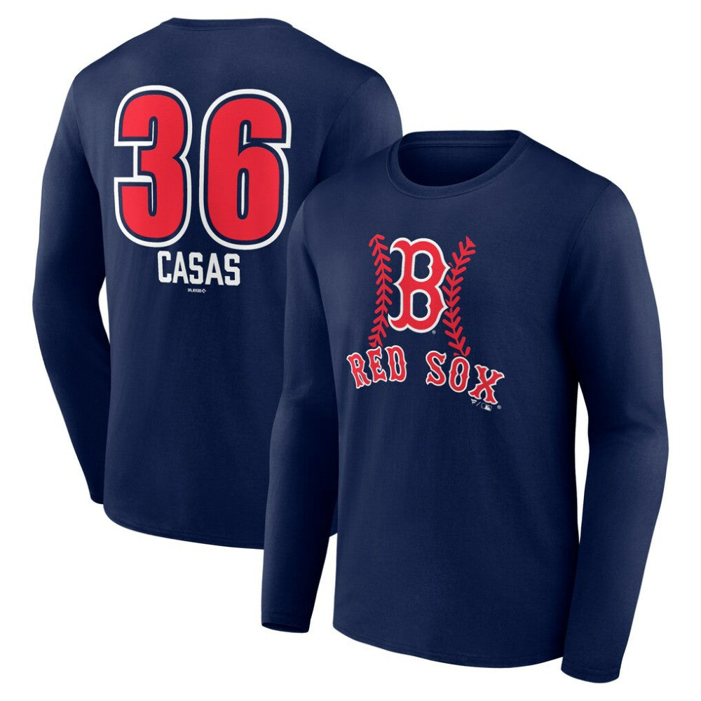 Triston Casas Boston Red Sox Fastball Player Name & Number Long Sleeve T-Shirt | MLB Sale