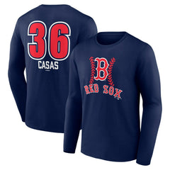 Triston Casas Boston Red Sox Fastball Player Name & Number Long Sleeve T-Shirt | MLB Sale
