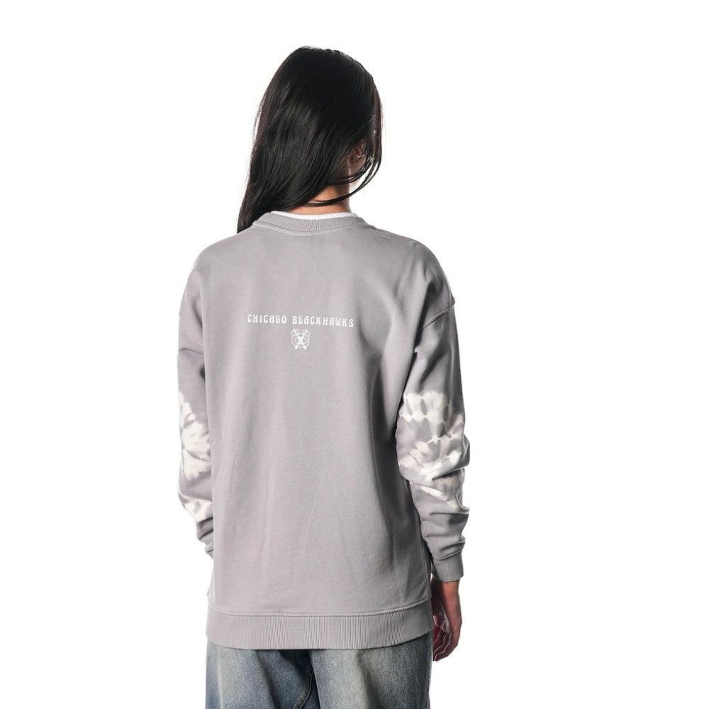 Chicago Blackhawks The Wild Collective Unisex Tie-Dye Double Collar Pullover Sweatshirt Online