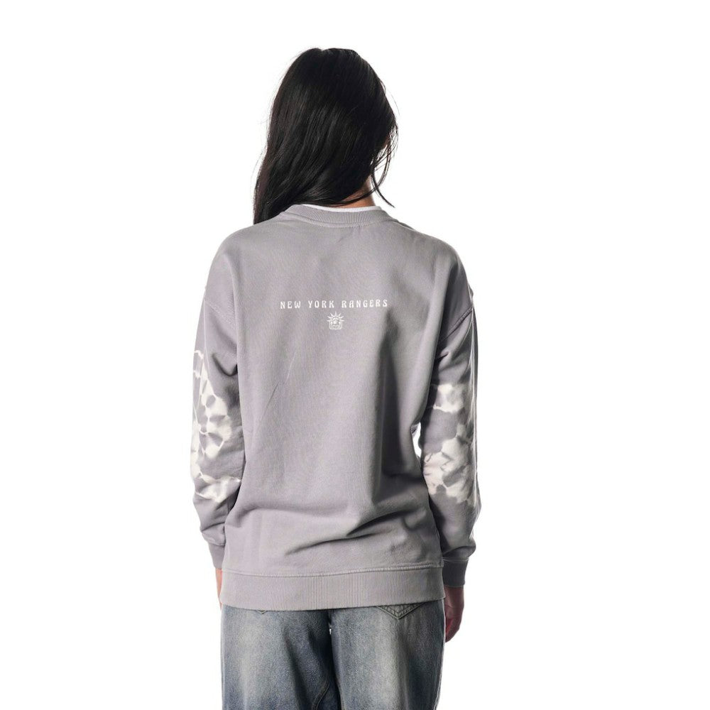 New York Rangers The Wild Collective Unisex Tie-Dye Double Collar Pullover Sweatshirt Online
