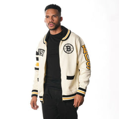 Boston Bruins The Wild Collective Unisex Jacquard Full-Zip Sweater Online