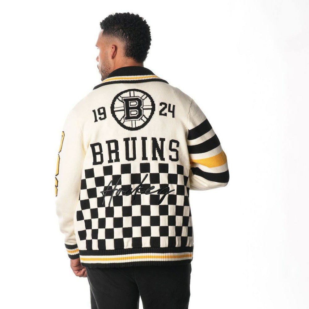 Boston Bruins The Wild Collective Unisex Jacquard Full-Zip Sweater Online